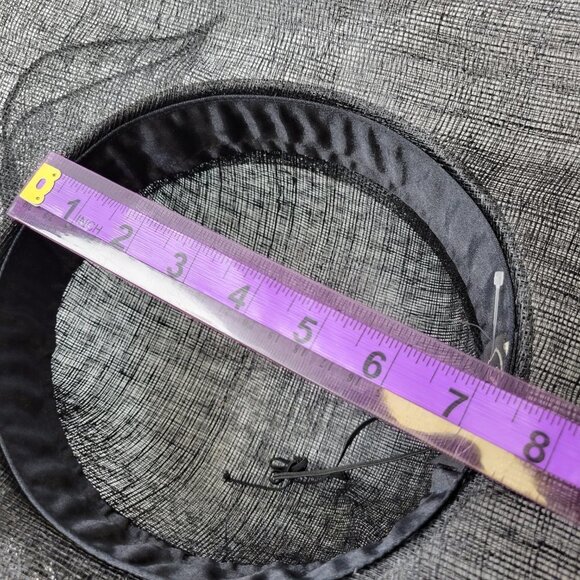 Large Wide Brim Black Sinamay Kentucky Derby Church Wedding Adjustable Hat- NEW - Picture 15 of 16